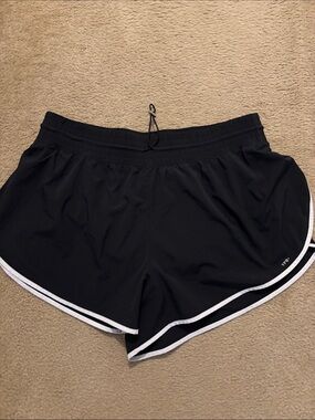 YPB Women's Black Athletic Running Shorts with White Trim